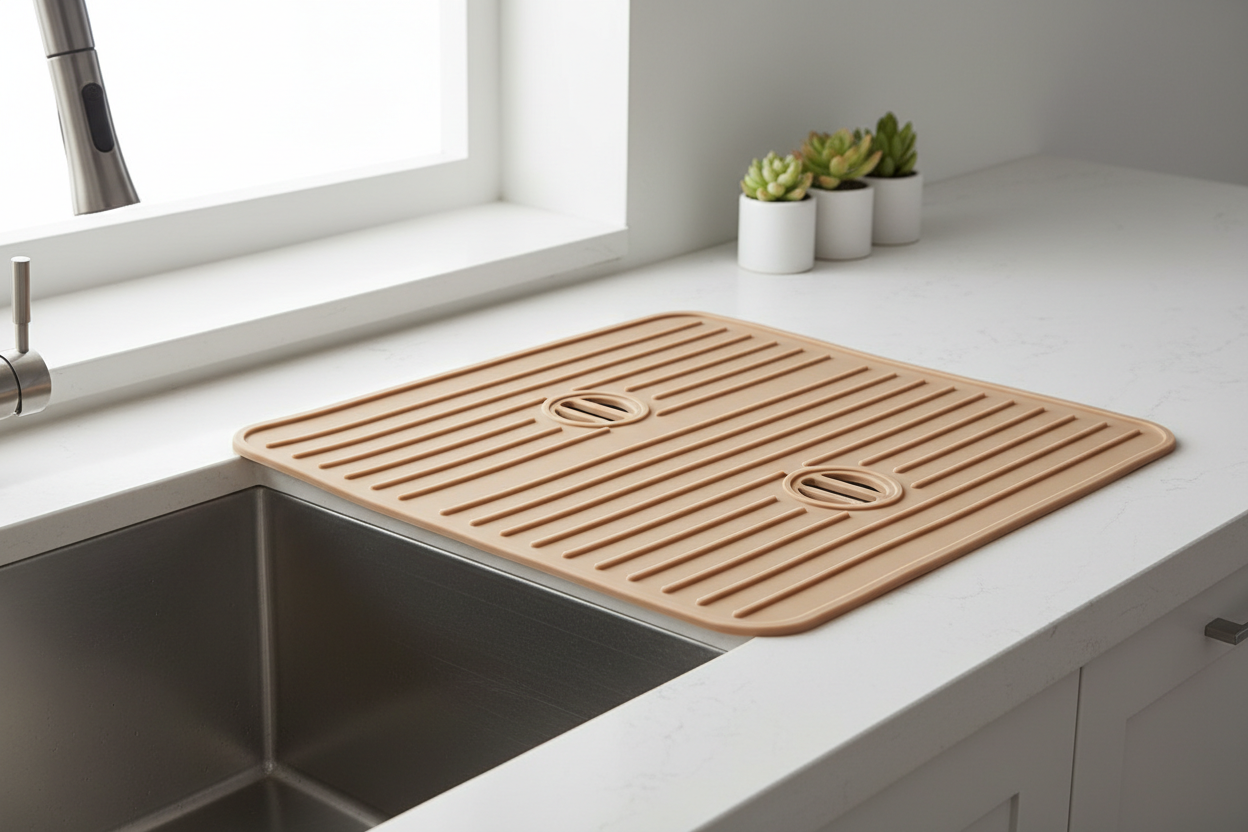 Kitchen sink silicone drain mat 